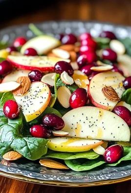 Delicious Cranberry Spinach Salad with Apple and Poppy Seeds
