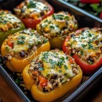 Easy Vegetarian Stuffed Bell Peppers with Rice