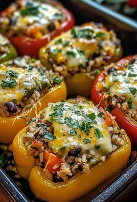 Easy Vegetarian Stuffed Bell Peppers with Rice
