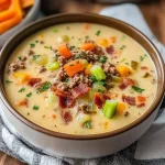 Homemade Cheeseburger Soup with Baby Potatoes