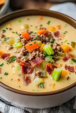 Homemade Cheeseburger Soup with Baby Potatoes