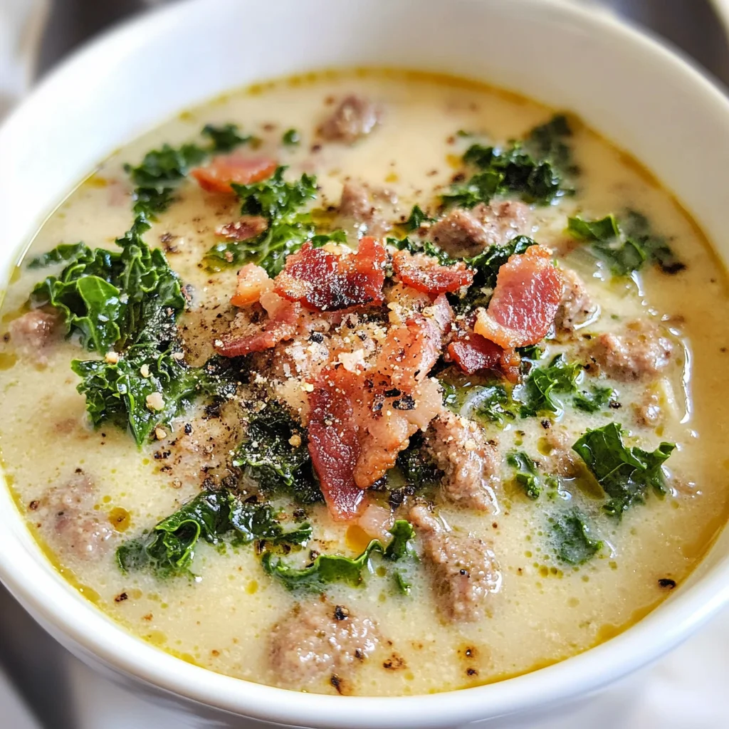 Keto Creamy Tuscan Sausage Soup