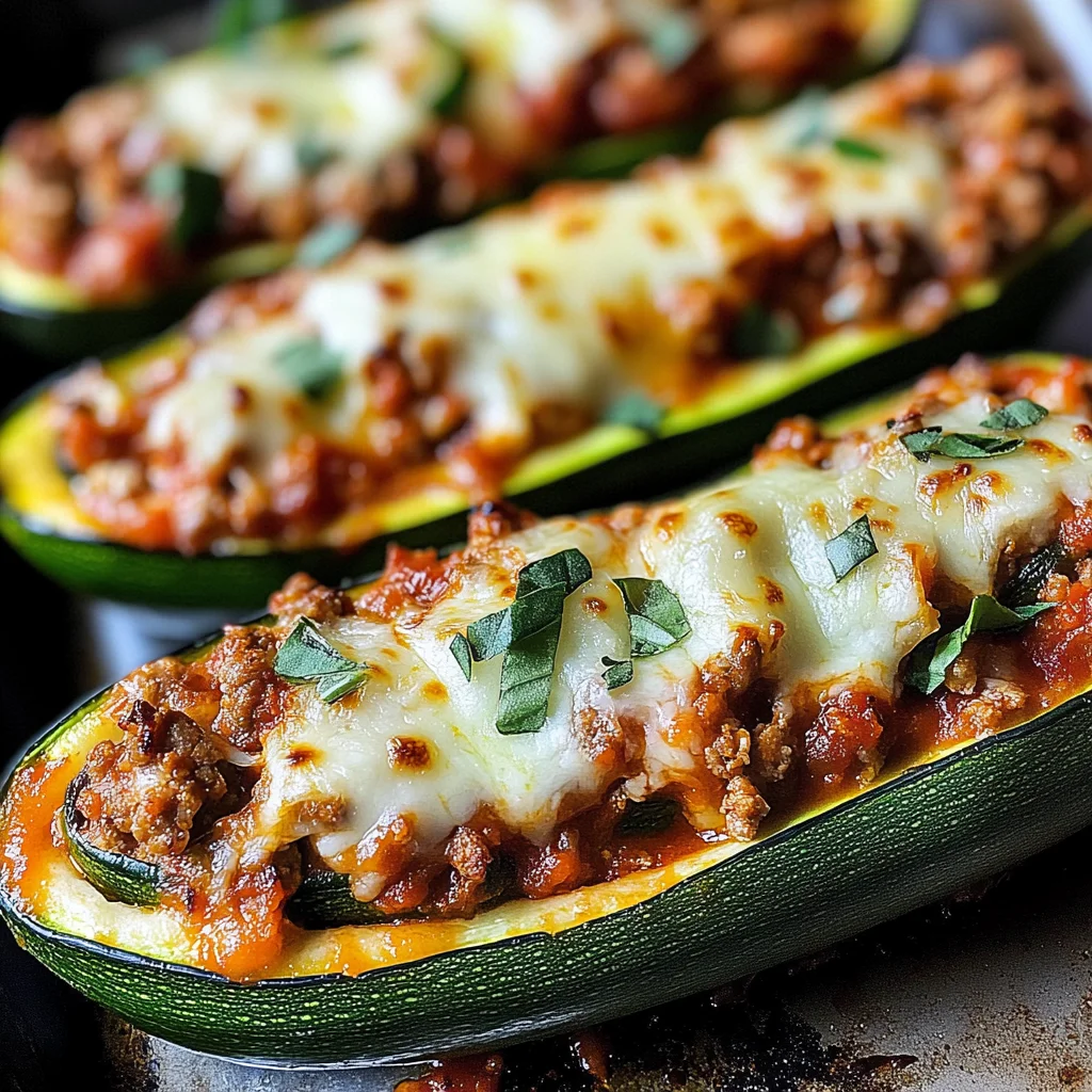 Lasagna Stuffed Zucchini Boats