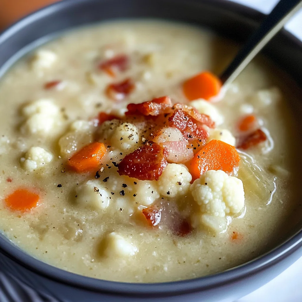 Low Carb Bacon Cauliflower Chowder