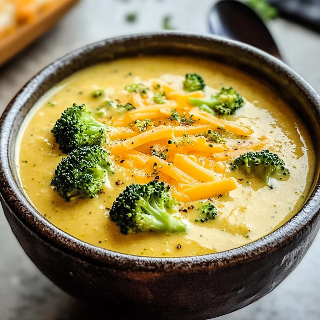 One-Pot Healthy Broccoli Cheddar Soup