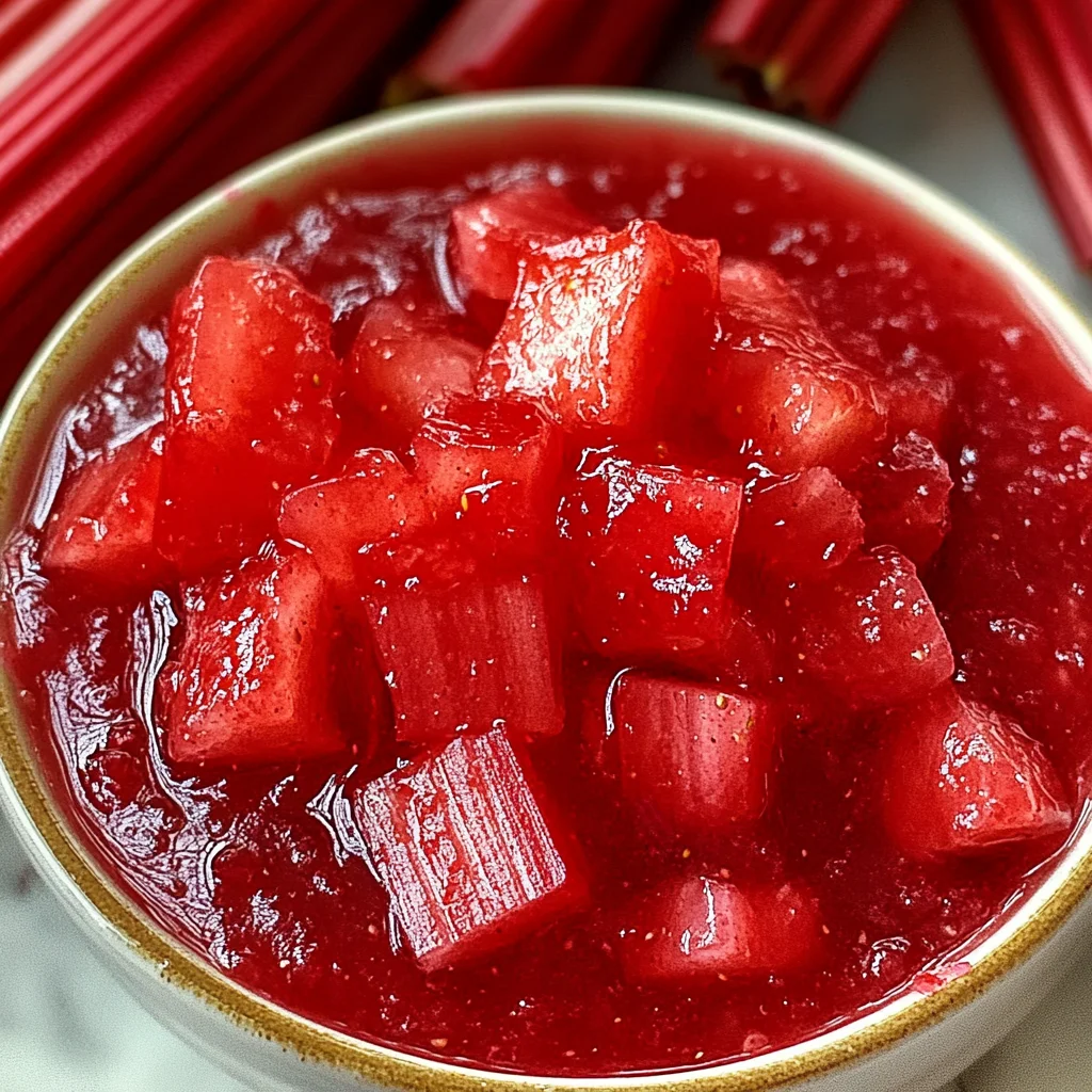 Rhubarb Jam with Strawberries