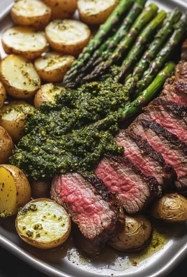 Sheet Pan Steak and Potatoes with Kale Pesto