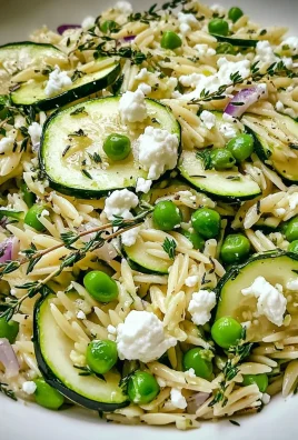 Zucchini, Pea & Goat Cheese Orzo Salad