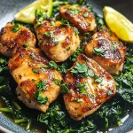 Asado Chicken Breasts with Sautéed Garlic Spinach
