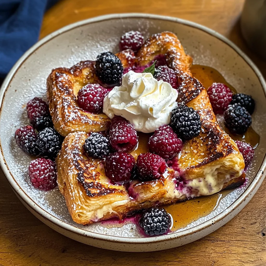Baked Berry and Cream Cheese Croissant French Toast