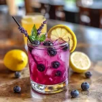 Blueberry Basil Lemon Lavender Mocktail