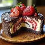 Chocolate Strawberry Swirl Cheesecake