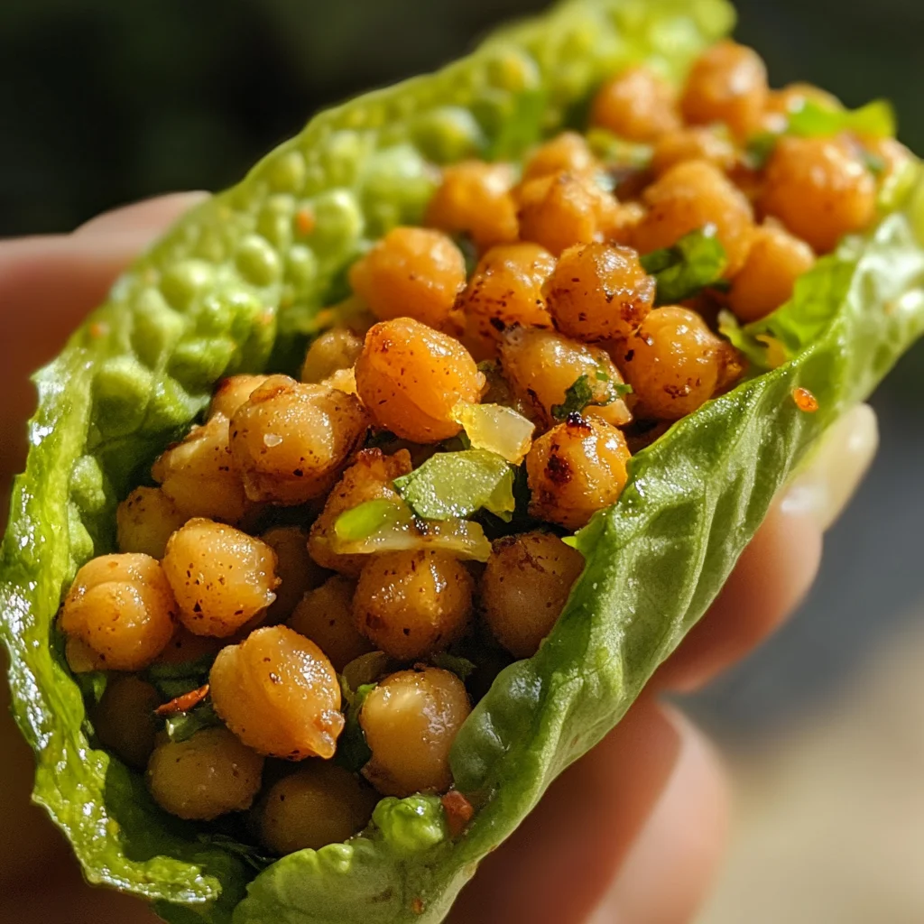 Crispy Chickpea Lettuce Wraps