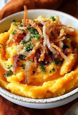 Delicious Apple Cider Mashed Sweet Potatoes with Crispy Onions