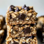 Delicious Peanut Butter Banana Oatmeal Bars with Chocolate Chips