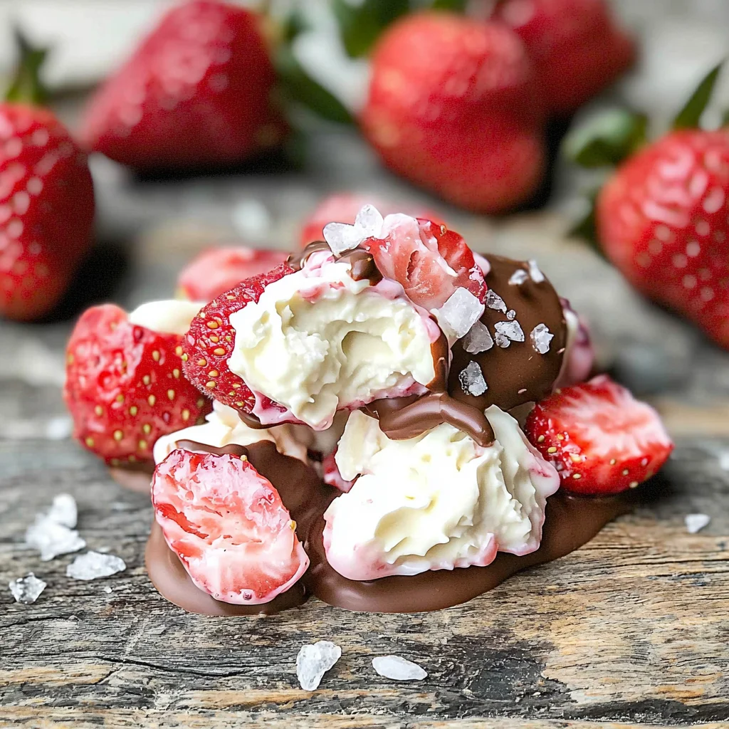 Easy Frozen Strawberry Yogurt Clusters