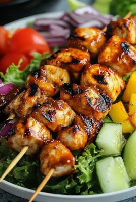 Easy Grilled BBQ Chicken Skewer Salad for Summer Gatherings