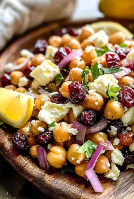 Feta & Cranberry Chickpeas with Lemon Vinaigrette