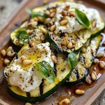 Grilled Zucchini with Burrata and Pine Nuts