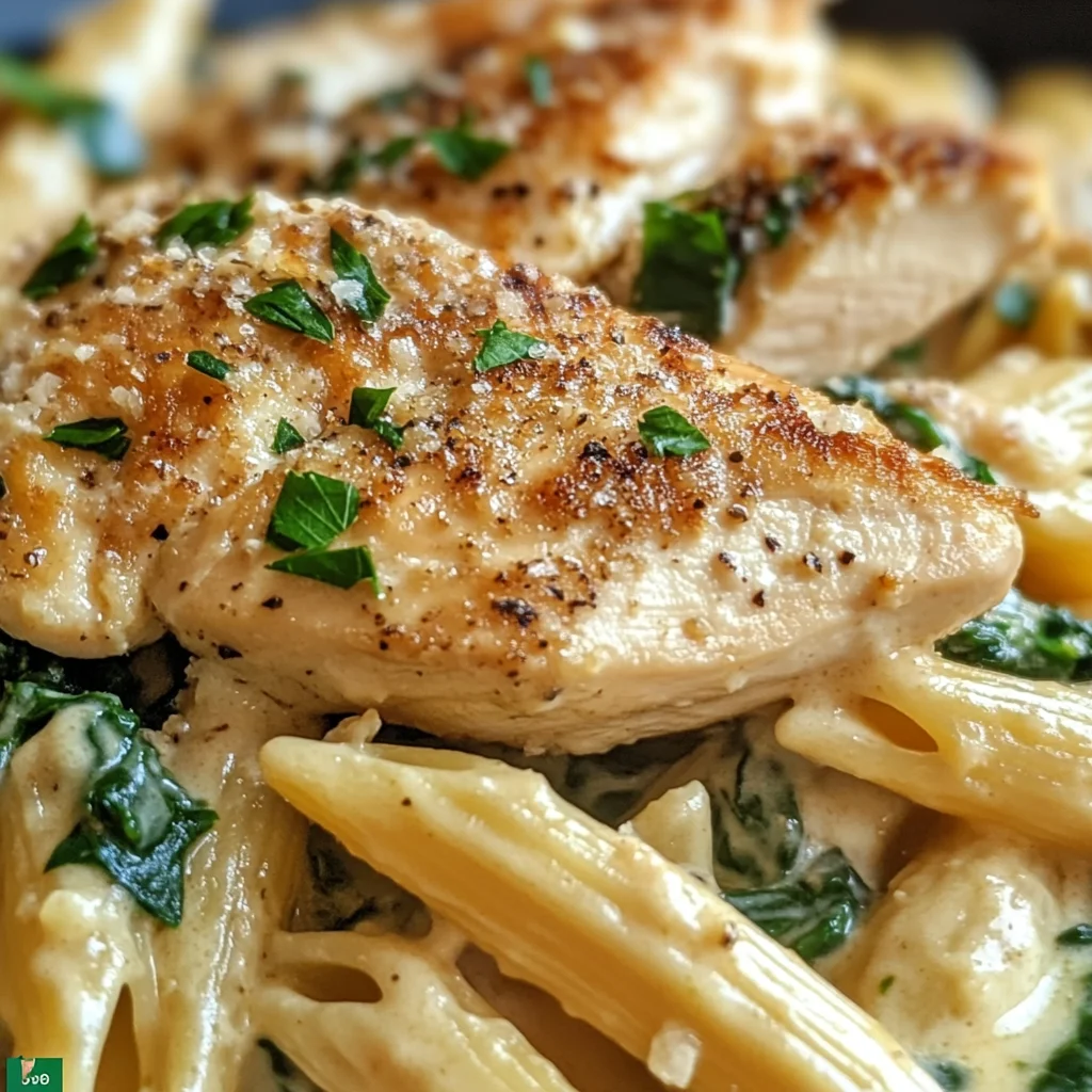 Healthy Garlic Parmesan Chicken Pasta