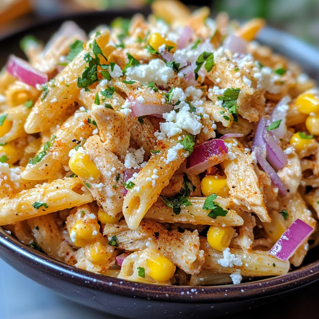Healthy Street Corn Pasta Salad with High Protein Ingredients image 3
