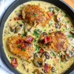 KETO BACON MUSHROOM CHICKEN IN CREAM SAUCE