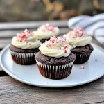 Keto Chocolate Cupcakes With Peppermint Topping
