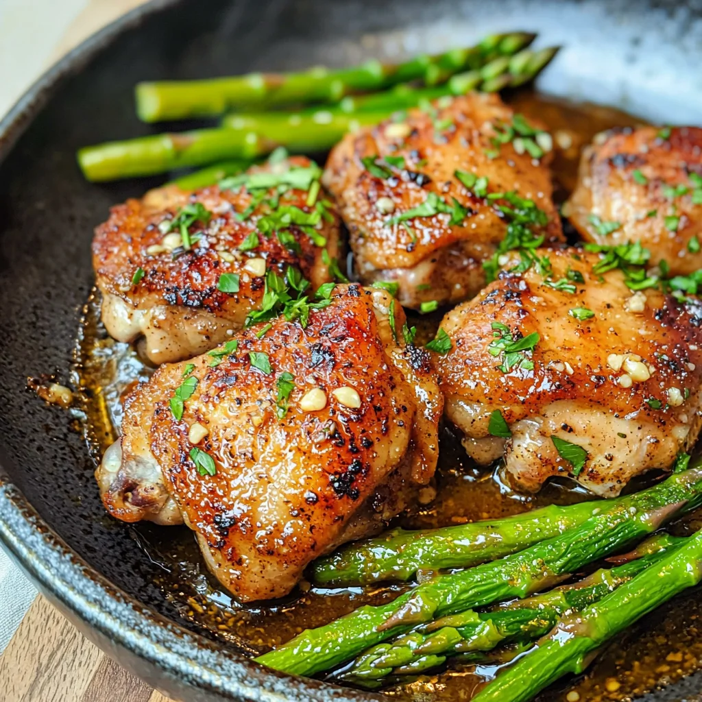 Keto Garlic Butter Chicken Thighs And Asparagus