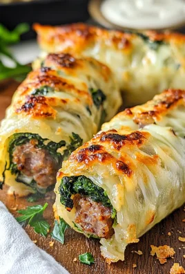 Keto Sausage and Spinach Roll-Ups