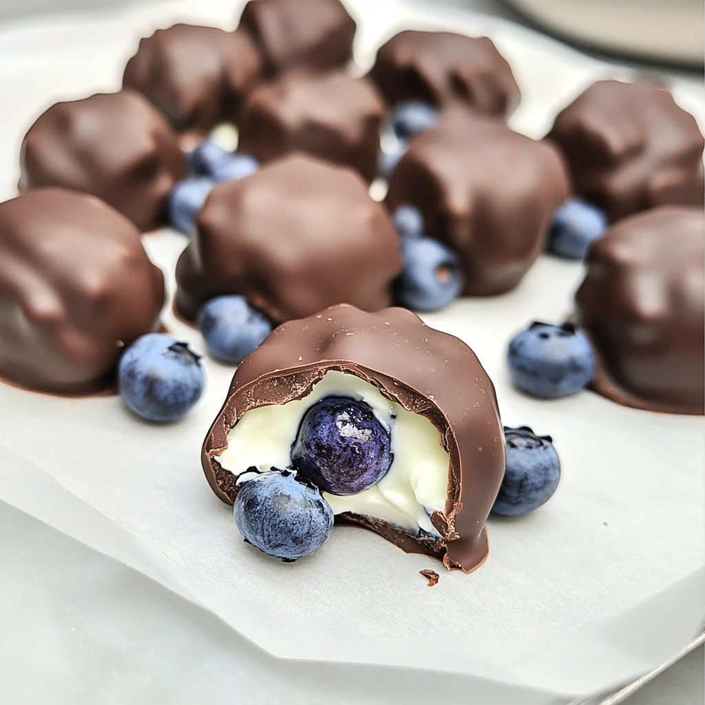 Keto TikTok Chocolate Covered Blueberry Yogurt Bites