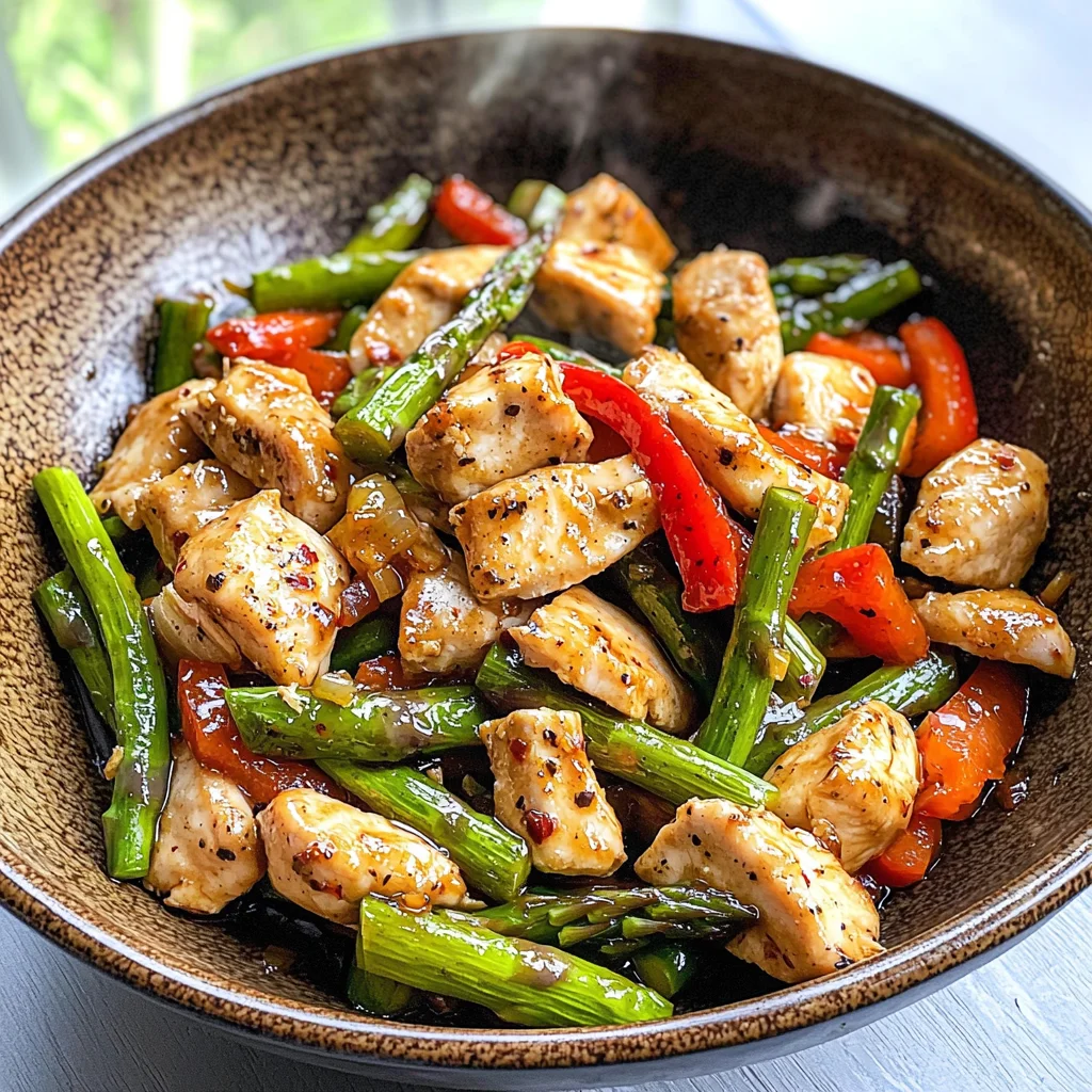 LOW CARB CHICKEN ASPARAGUS STIR FRY