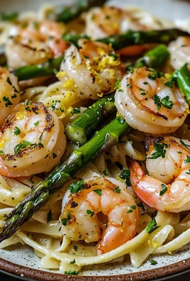Lemon Asparagus Pasta with Grilled Shrimp