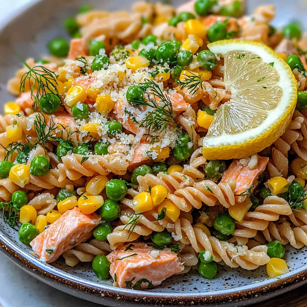 Lemon Dill Salmon Pasta Salad