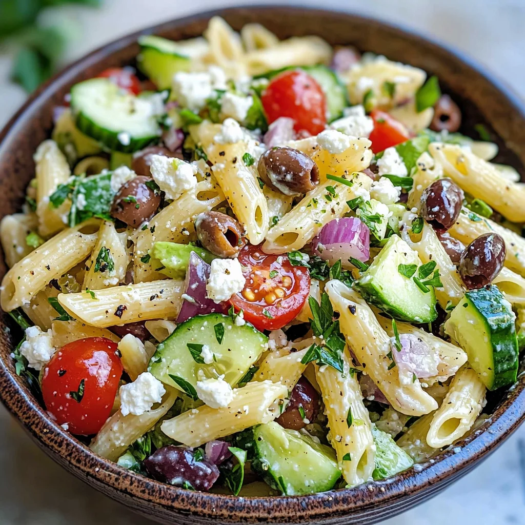 Lemon Herb Mediterranean Pasta Salad