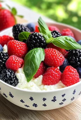 Low-Carb Basil Marinated Berries With Cottage Cheese