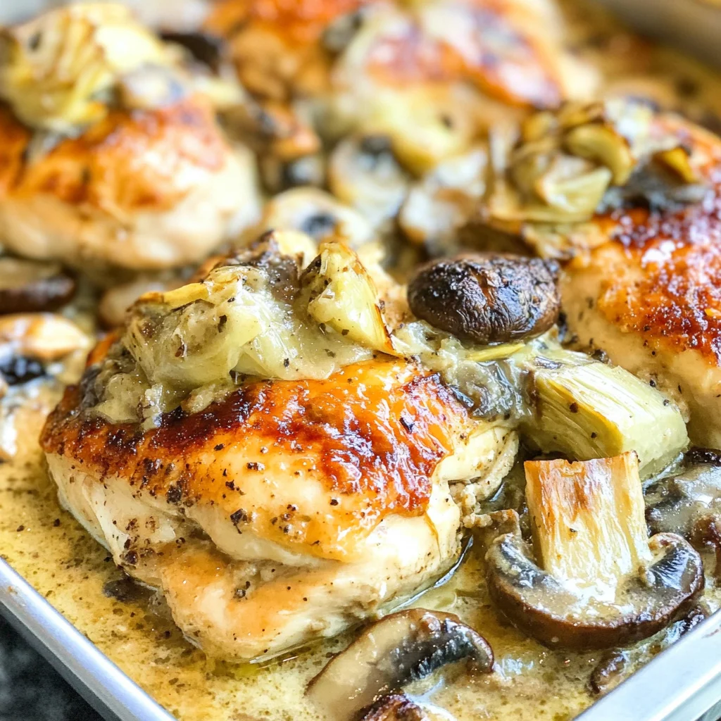 Low Carb Mushroom Artichoke Chicken