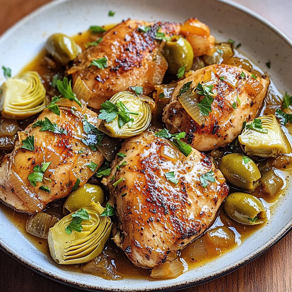 Mediterranean Lemon Chicken with Artichokes & Olives