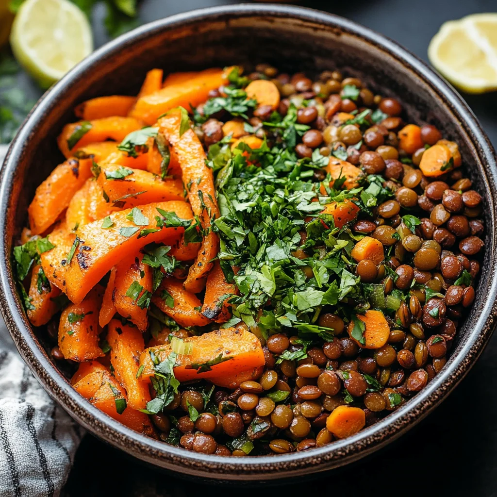Moroccan Lentil Carrot Salad (Vegan)