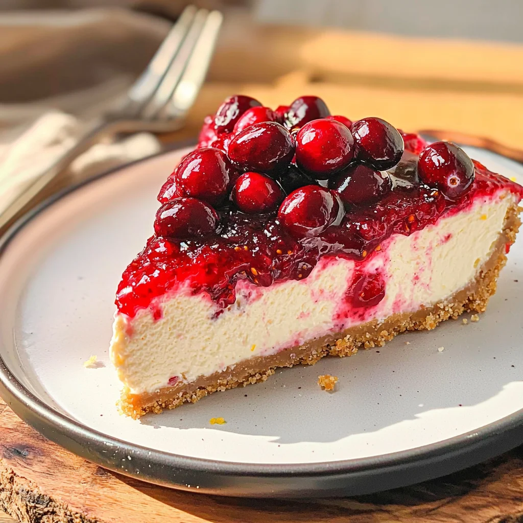 No-Bake Keto Cranberry Cheesecake