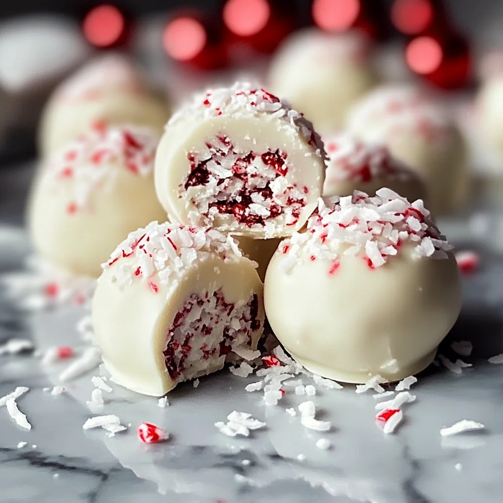 No-Bake Peppermint Bark Snowballs