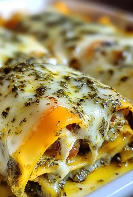 Roasted Garlic Butternut Squash Lasagna Roll-ups with Sweet Italian Sausage and Pesto Cream Sauce