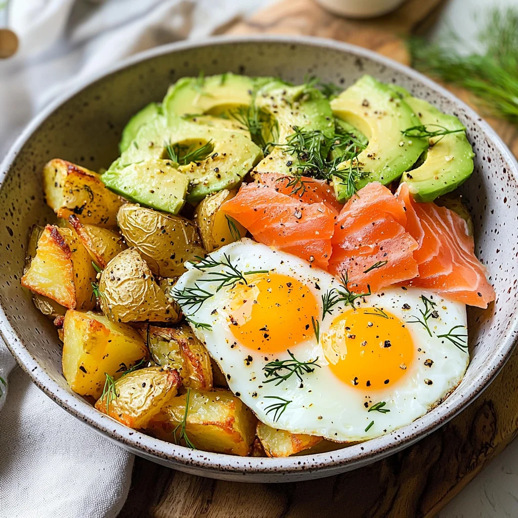 Salmon Breakfast Bowls with Eggs & Potatoes