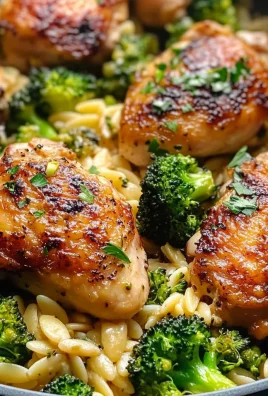 Skillet Chicken Thighs with Broccoli and Orzo