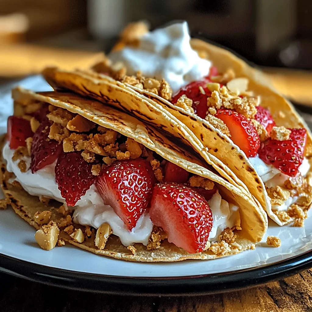 Strawberry Crunch Cheesecake Tacos