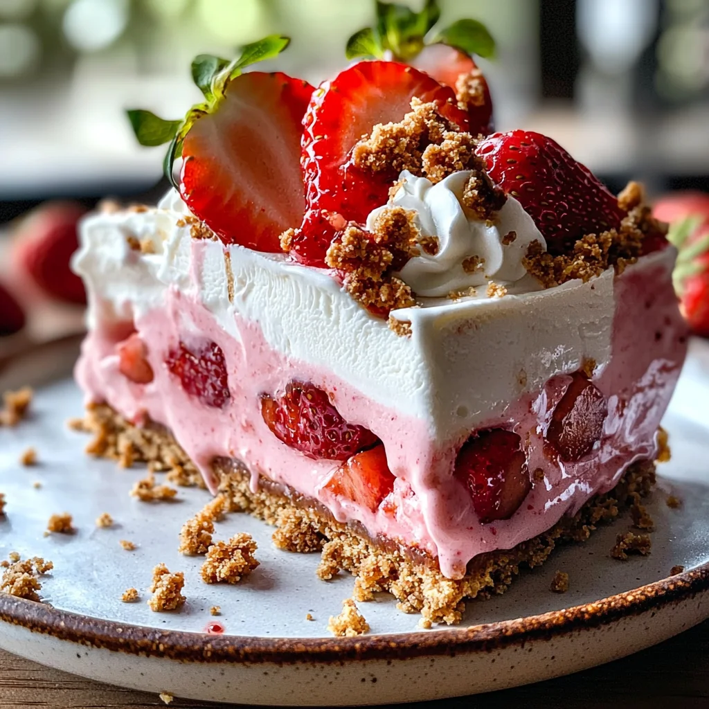 Strawberry Pretzel Ice Cream Cake