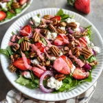 Strawberry & Goat Cheese Salad With Candied Pecans
