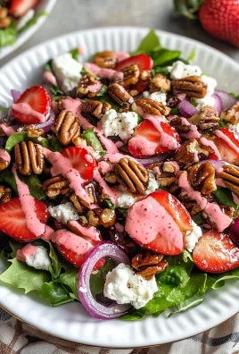 Strawberry & Goat Cheese Salad With Candied Pecans