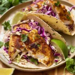 Air Fryer Fish Tacos with Cilantro Lime Slaw