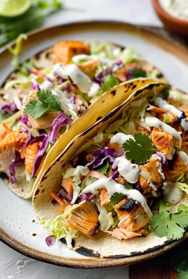 Air Fryer Salmon Tacos with Slaw