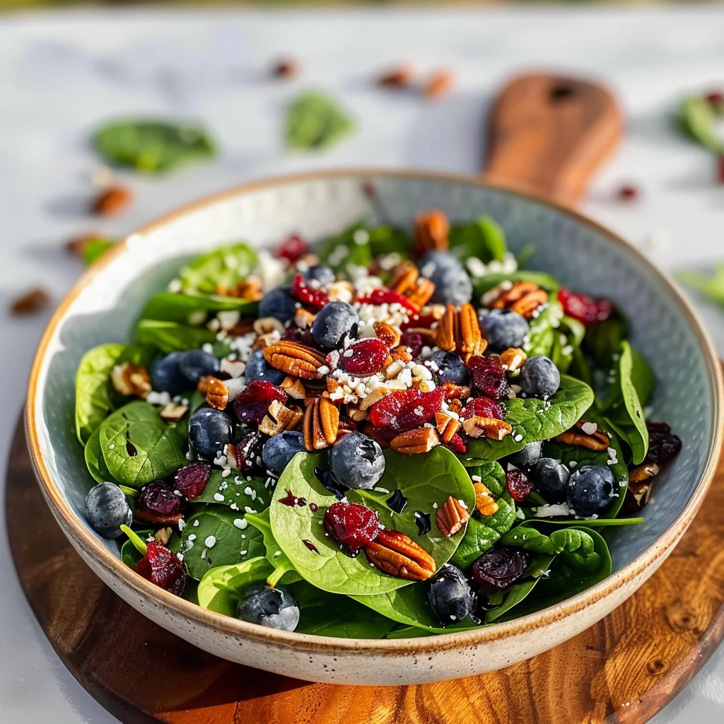 Blueberry Spinach Salad with Honey Balsamic Dressing